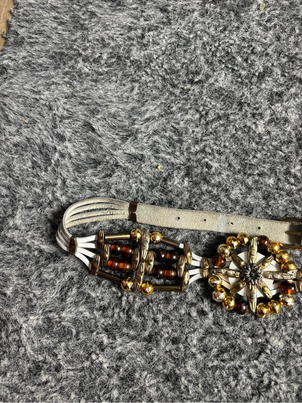 Women's Decorative Beaded Silver-Tone Waist Belt